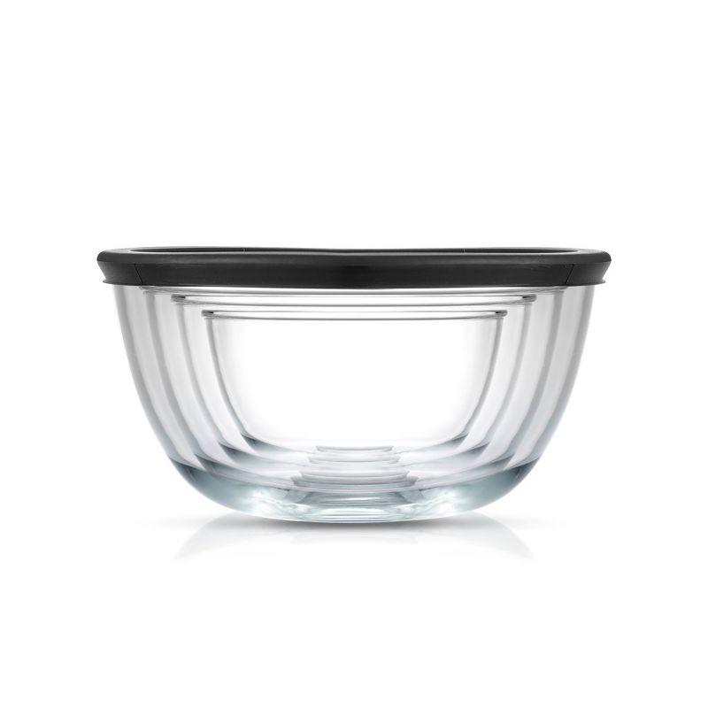 JoyJolt 8-Piece Glass Mixing Bowls with Black Lids