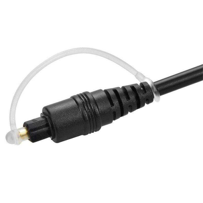 6ft Black Digital Optical Audio Cable with Gold Plated Ferrule