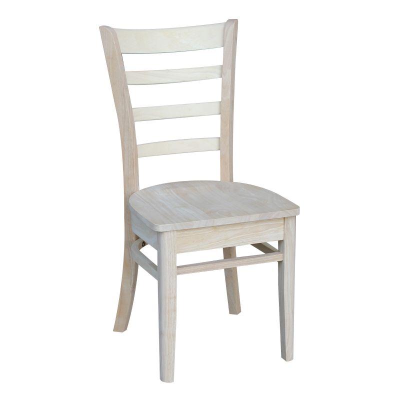 Set of 2 White High Ladderback Wood Side Chairs