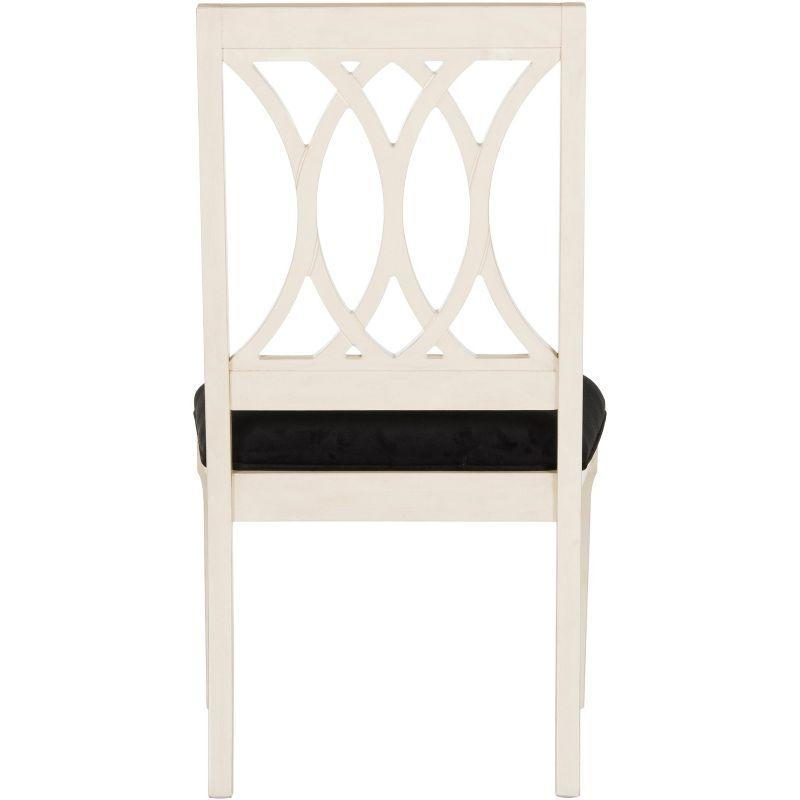 Mayfair Elegance 22" Black Velvet and White Wood Side Chair (Set of 2)