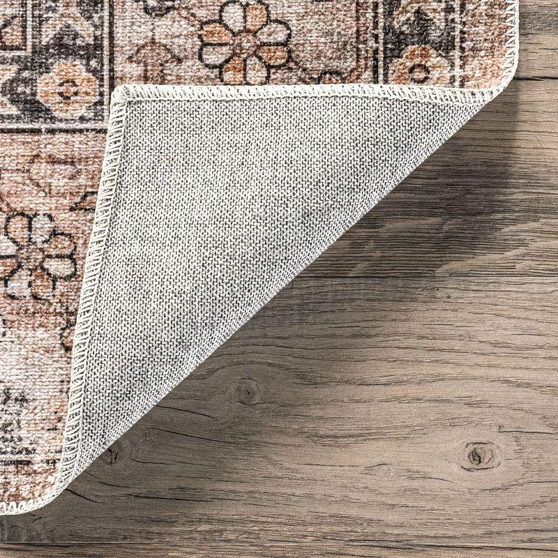 Lauren Liess x Rugs USA Myrtle Vintage Machine Washable Beige/Brown/Black Area Rug