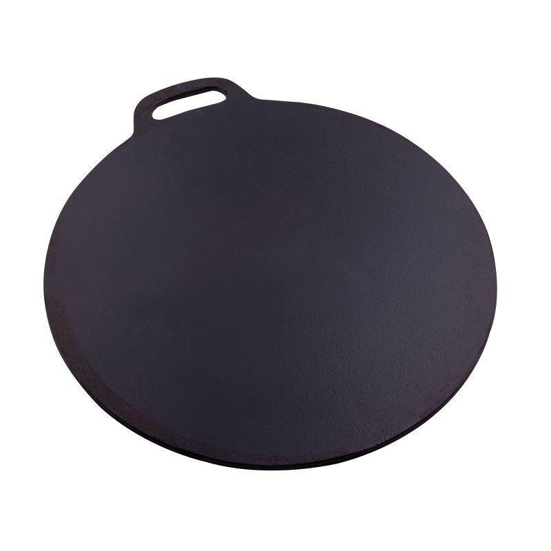 Victoria 12-Inch Black Cast Iron Tawa Dosa Pan with Loop Handle