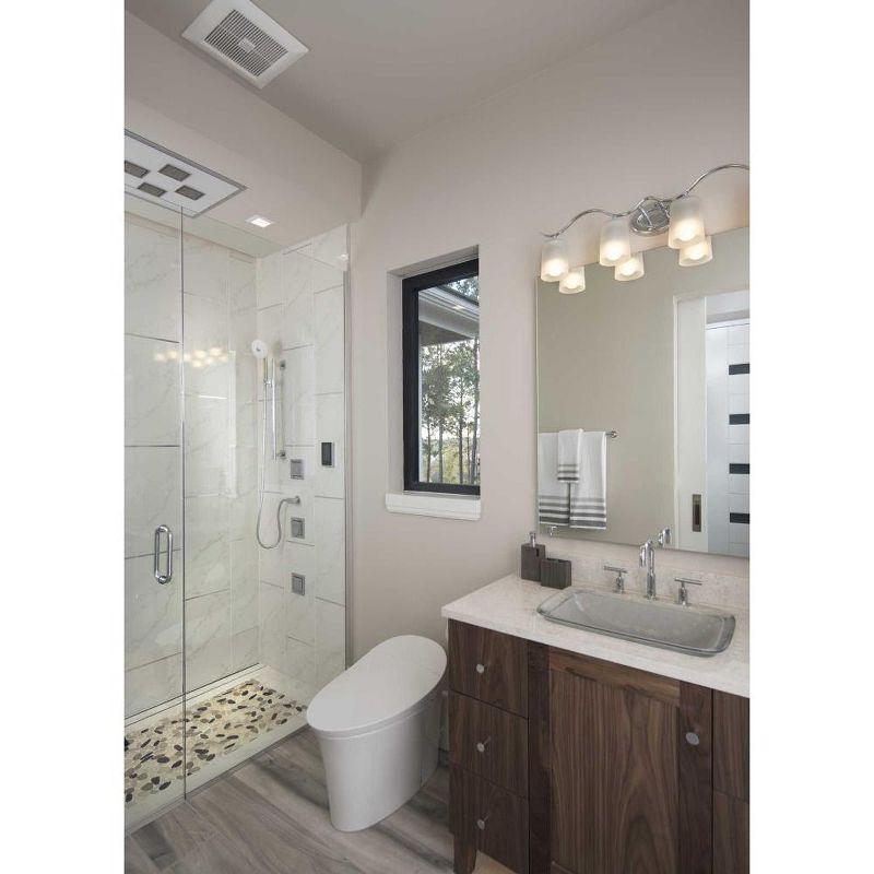 Progress Lighting Inspire 4-Light Wall Sconce, Polished Chrome, Etched Glass Shades