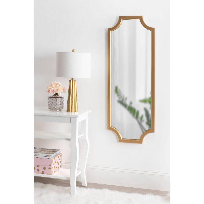 18" x 48" Hogan Scallop Wall Mirror Gold - Kate & Laurel All Things Decor: Modern MDF Frame, No Assembly Required