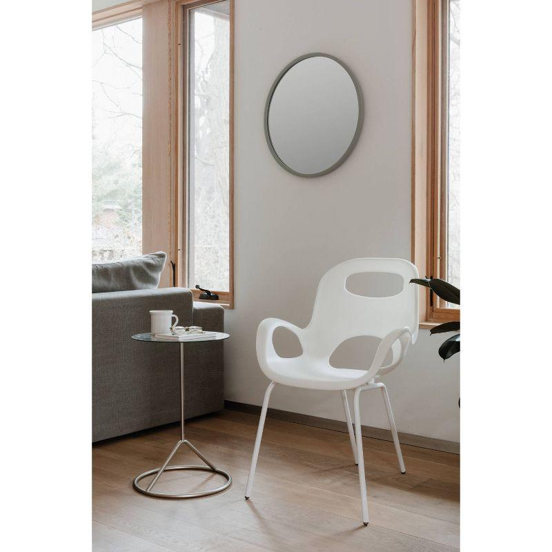 High White Metal Arm Chair with Nylon Feet