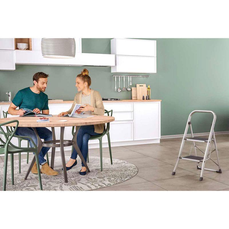 Hailo USA Inc. Hailo Folding Step Stool, Non-Slip 3 Step Ladder for Home & Kitchen, K70, Silver