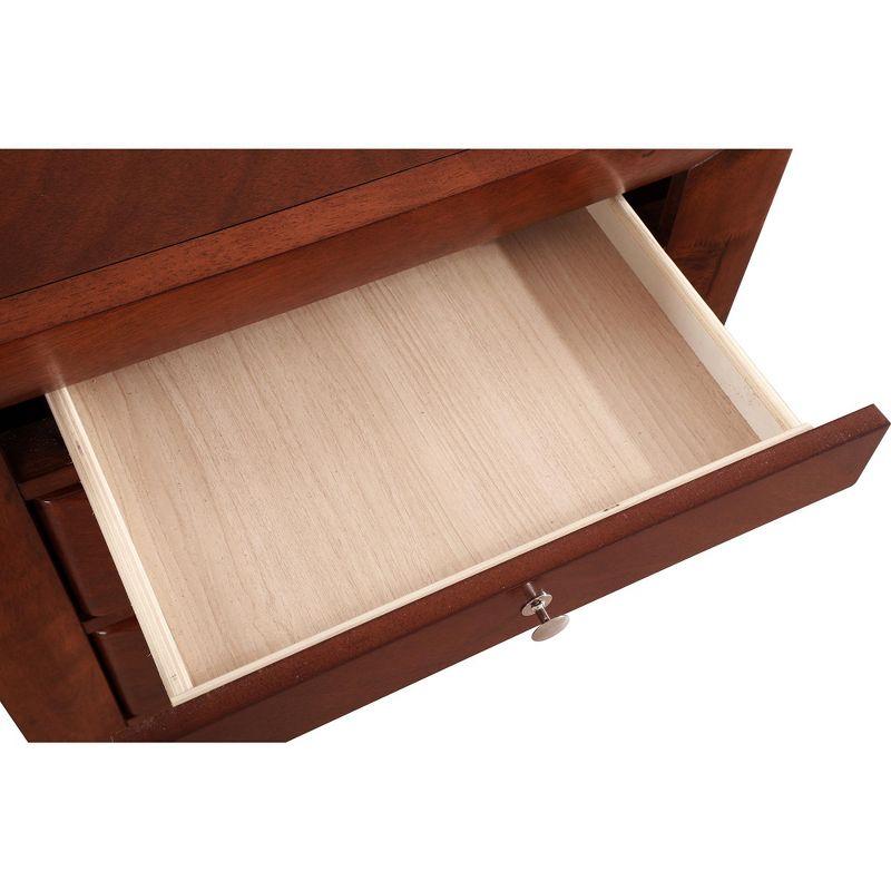 Passion Furniture Marilla 3-Drawer Cherry Nightstand (28 in. H x 23 in. W x 17 in. D)