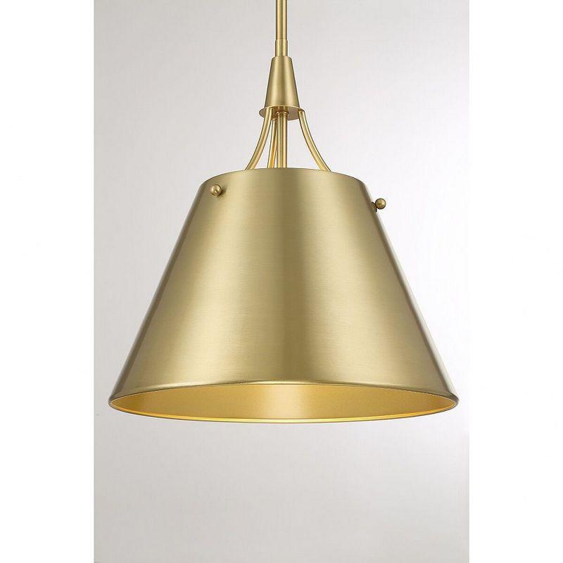 Warm Brass Adjustable Metal Shade Pendant Light