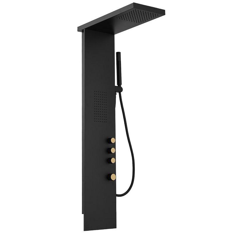 Matte Black Brass Multi-Function Shower Panel System