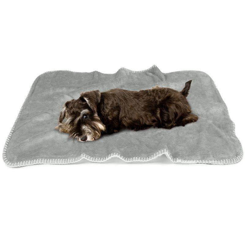 Small Light Gray Waterproof Sherpa Fleece Pet Blanket