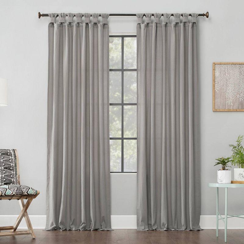 Archaeo Light Filtering Washed Cotton Twist Tab Curtain Panel