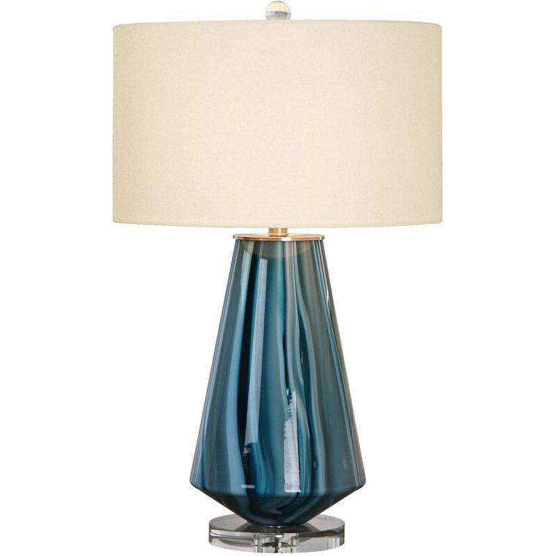 Pescara 29" Teal-Gray and Blue Glass Table Lamp