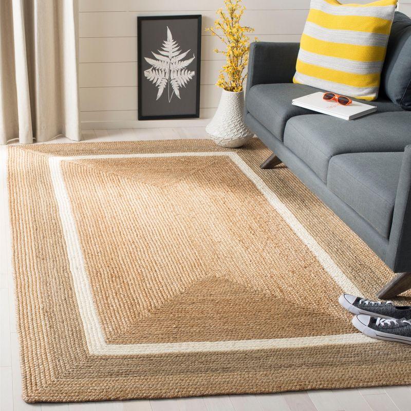 Ivory Square Hand-Knotted Jute & Sisal Blend Area Rug - 4'