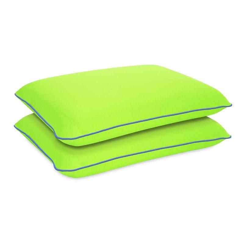 Lucky Green Memory Foam Hypoallergenic Cooling Bed Pillow 2-Pack