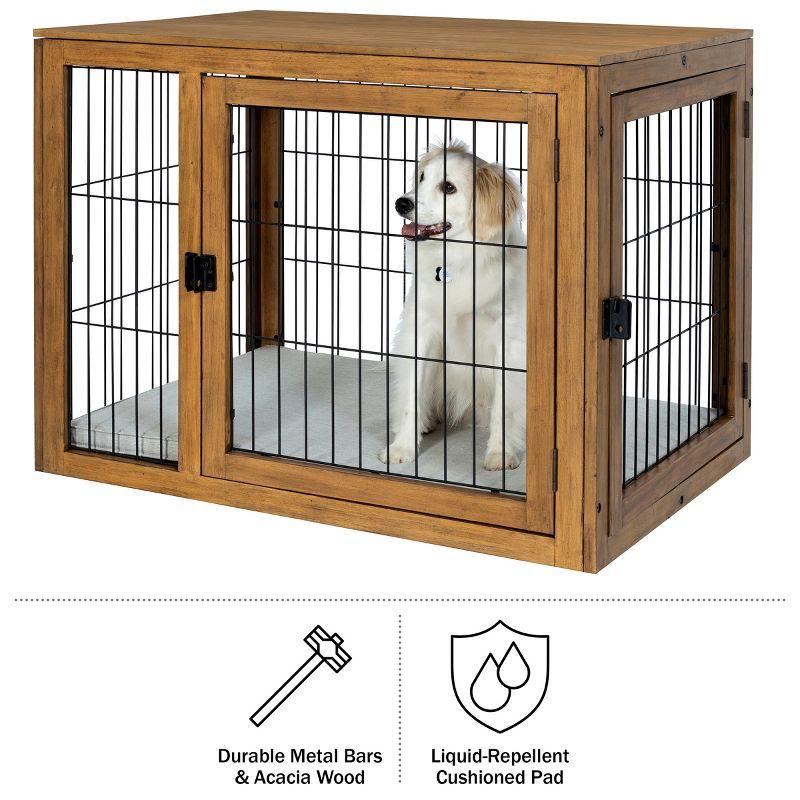 PETMAKER Furniture-Style Dog Crate with Double Doors and Cushion (Natural)