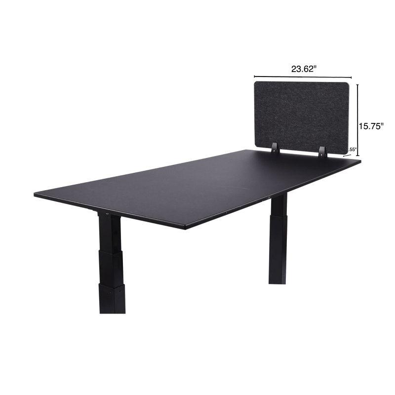 ReFocus Raw Clamp-On Acoustic Desk Divider  Reduce Noise and Visual Distractions with this Lightweight Desk Mounted Privacy Panel (Castle Gray, 59" x 16" , 23.6" x 16" , & 23.6" x 16" )