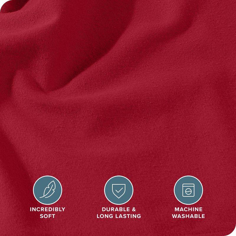 Twin Size Red Cotton Flannel Fitted Sheet by Bare Home