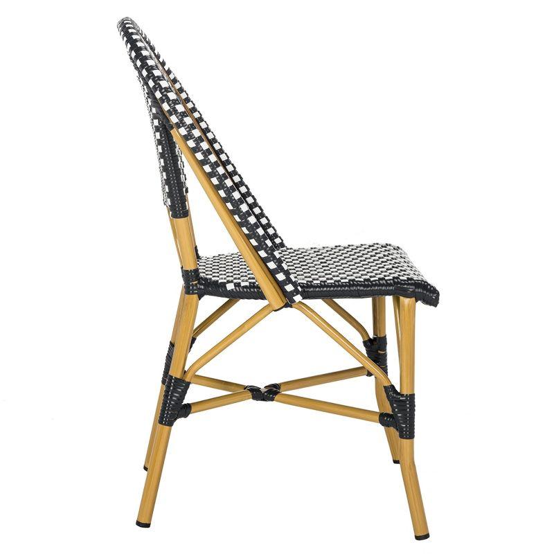 Salcha Side Chair (Set Of 2) - Indoor/Outdoor - FOX5210 - Black/White - Safavieh