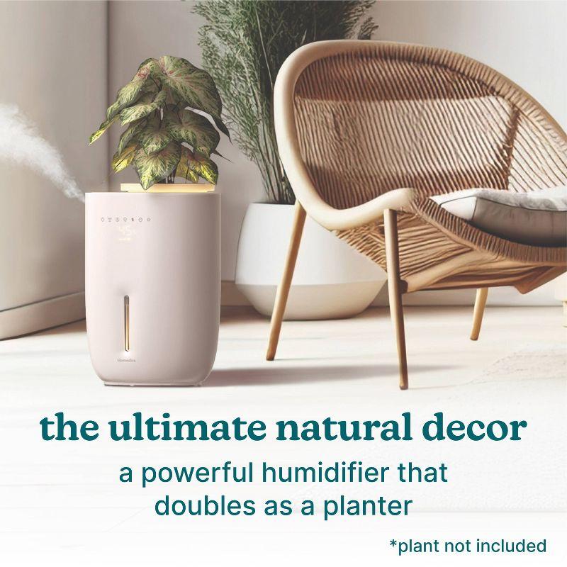 HoMedics Top-Fill Easy to Clean Warm/Cool Mist Ultrasonic Humidifier with Small Planter and Aromatherapy: 1.3 Gal, 60 Hr Run, No Filter