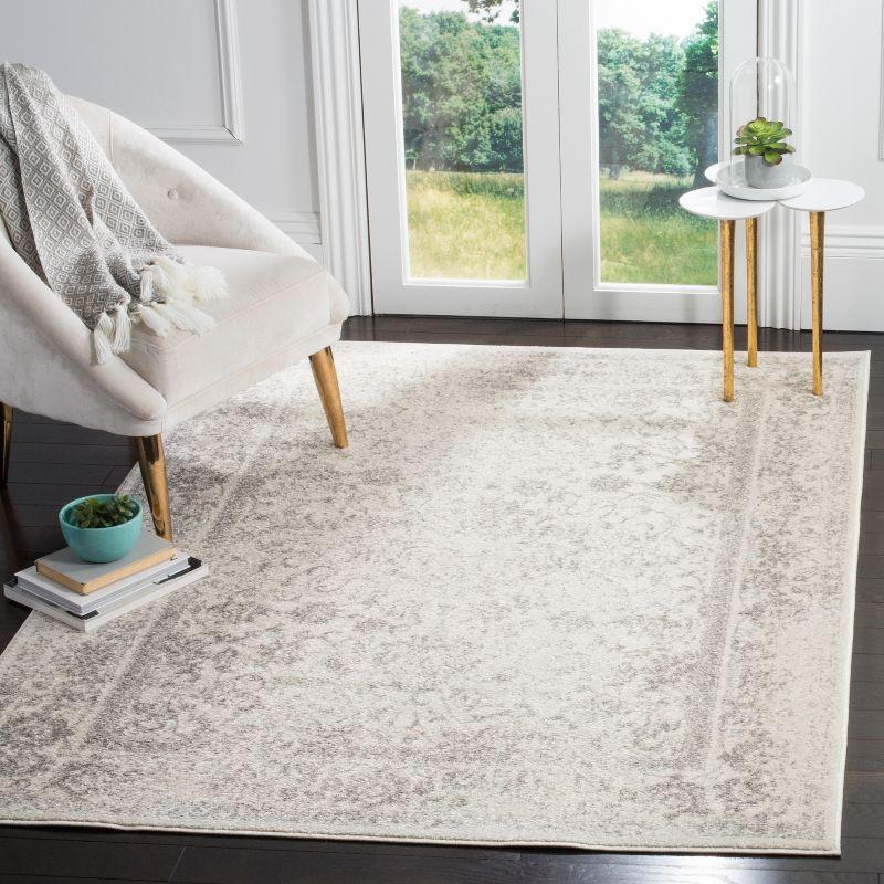 Ivory Synthetic Hand-Knotted Easy-Care Rectangular Rug