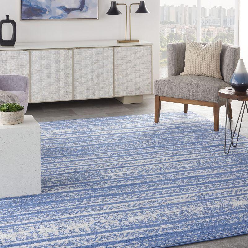Pleasanton Abstract Blue/Ivory Area Rug