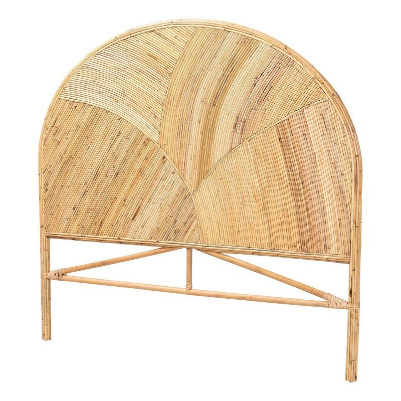 bali & pari Queen Seana Rattan Standalone Headboard Honey: Artisan-Crafted, Bohemian Design, No Mount Needed