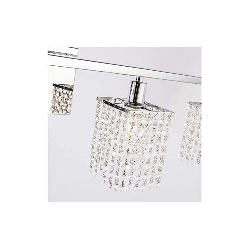 Elegant Lighting Phineas 4 lights bath sconce in black with clear crystals