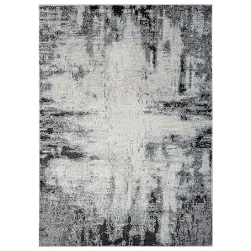 Anthracite Abstract 8' x 10' Synthetic Area Rug