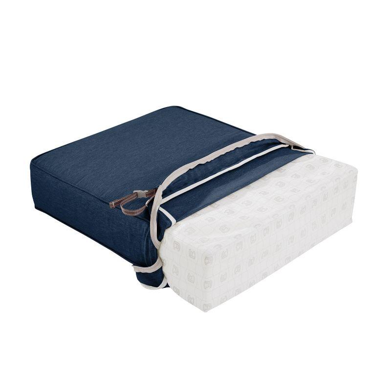 Heather Indigo Blue Water-Resistant Patio Lounge Cushion