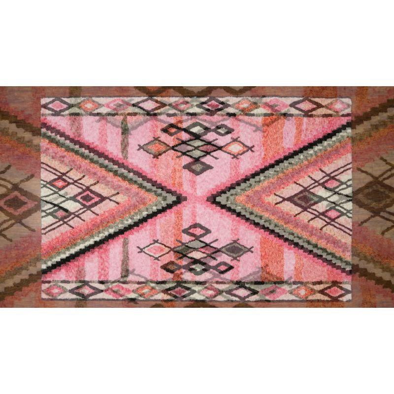2'3"x8' Shapes Tufted Runner Rug Pink - Momeni: Modern Handmade Hallway Rug, Polyester, Medium Pile, Indoor Use