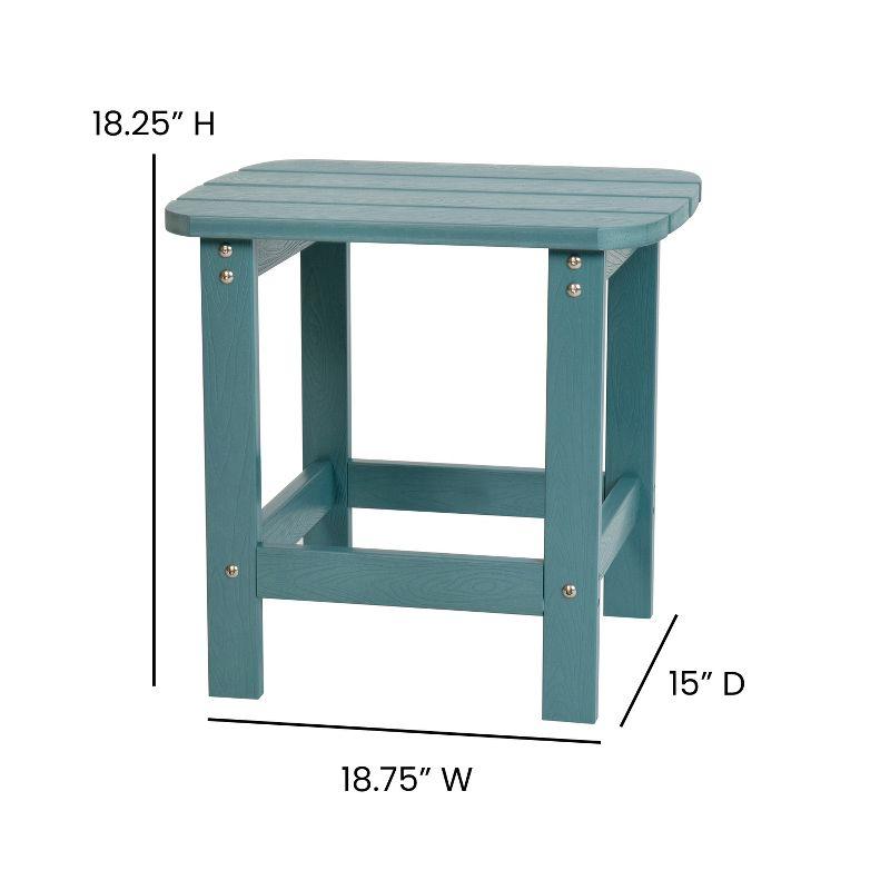 Flash Furniture Charlestown All-Weather Poly Resin Wood Commercial Grade Adirondack Side Table