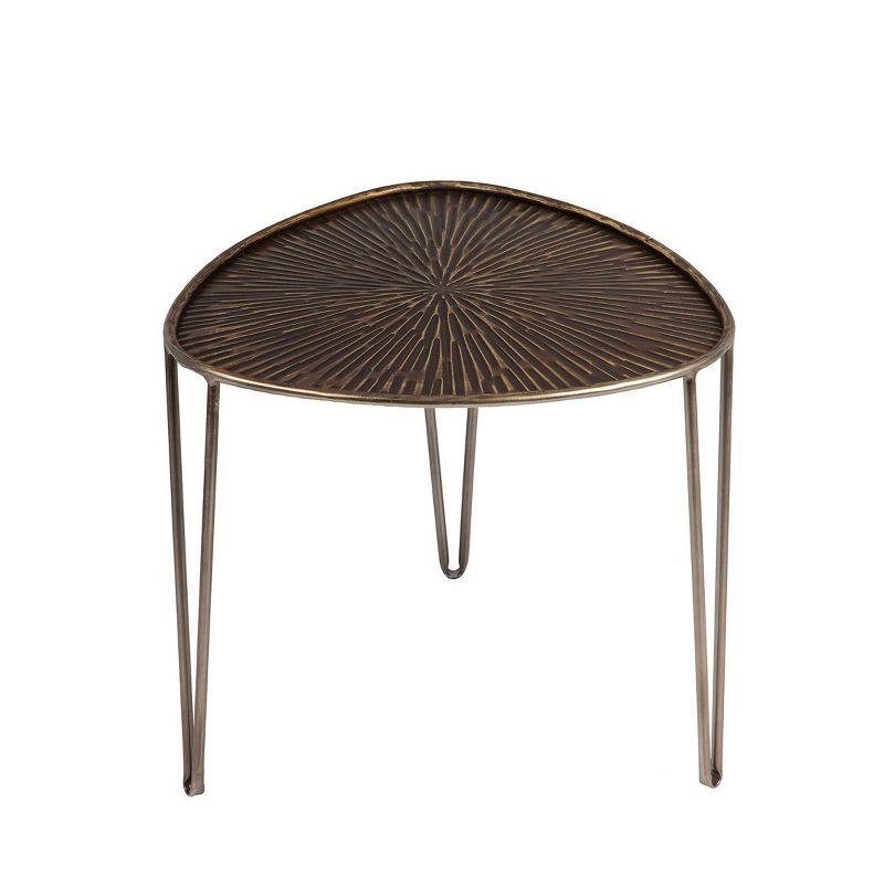 Evergreen Beautiful Leaf Shape Metal Nested Side Tables, Set of 3 - 21 x 21 x 19 Inches Homegoods and Decorations for Every Space