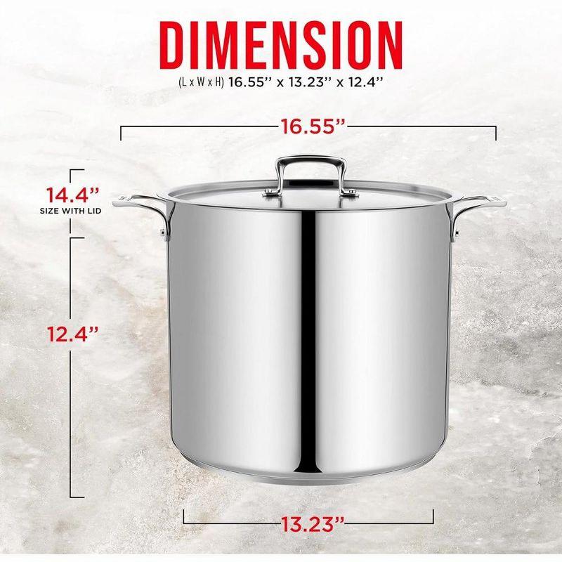 16 Quart Brushed Stainless Steel Stock Pot with Lid