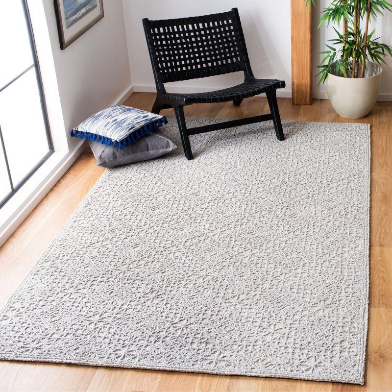 Gray Square Hand-Tufted Wool Area Rug