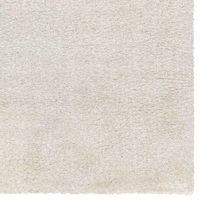 Ivory Tufted Shag Synthetic Easy Care Area Rug 31" x 72"