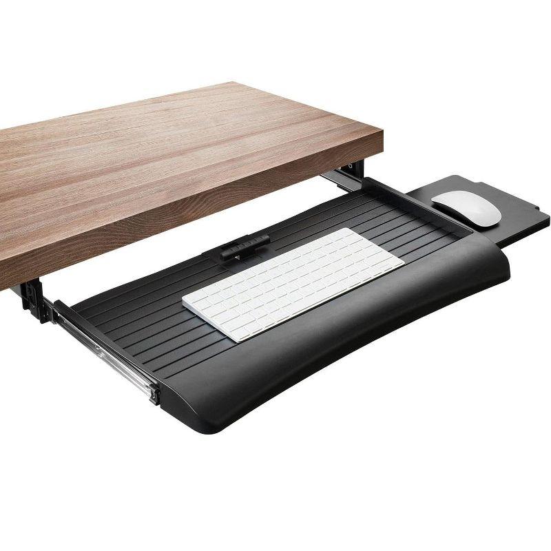 Mount-It! Keyboard Drawer Under Desk with Mouse Platform, Easy-Glide Sliding Under-Counter Computer Keyboard Tray 21 inch Wide