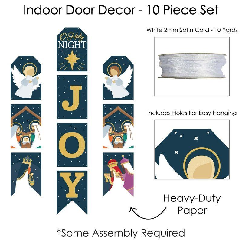 Big Dot of Happiness Holy Nativity - Hanging Vertical Paper Door Banners - Manger Scene Religious Christmas Wall Decoration Kit - Indoor Door Decor