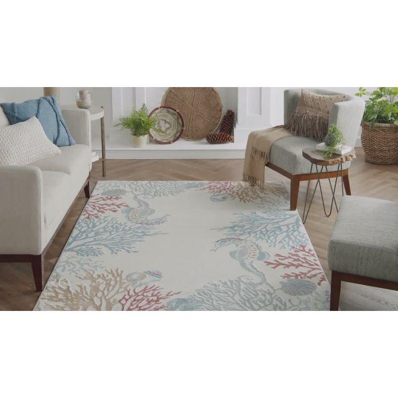 Ivory Rectangular Non-slip Synthetic 5' x 7' Area Rug