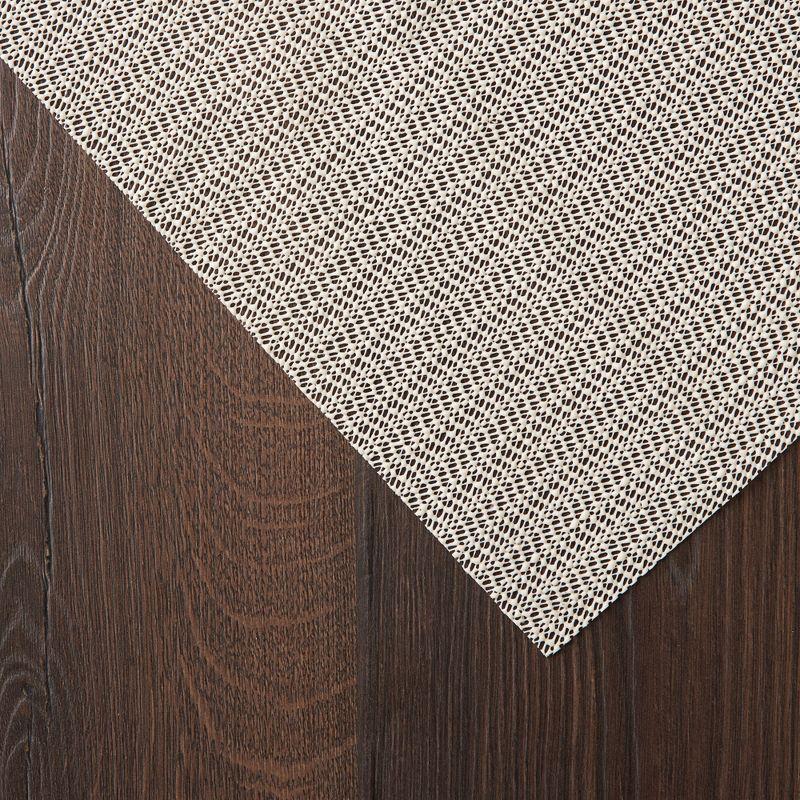 Ebern Designs Rectangle Shiftloc Solid Color Machine Made Polyester/Plastic/Acrylic Area Rug in Ivory