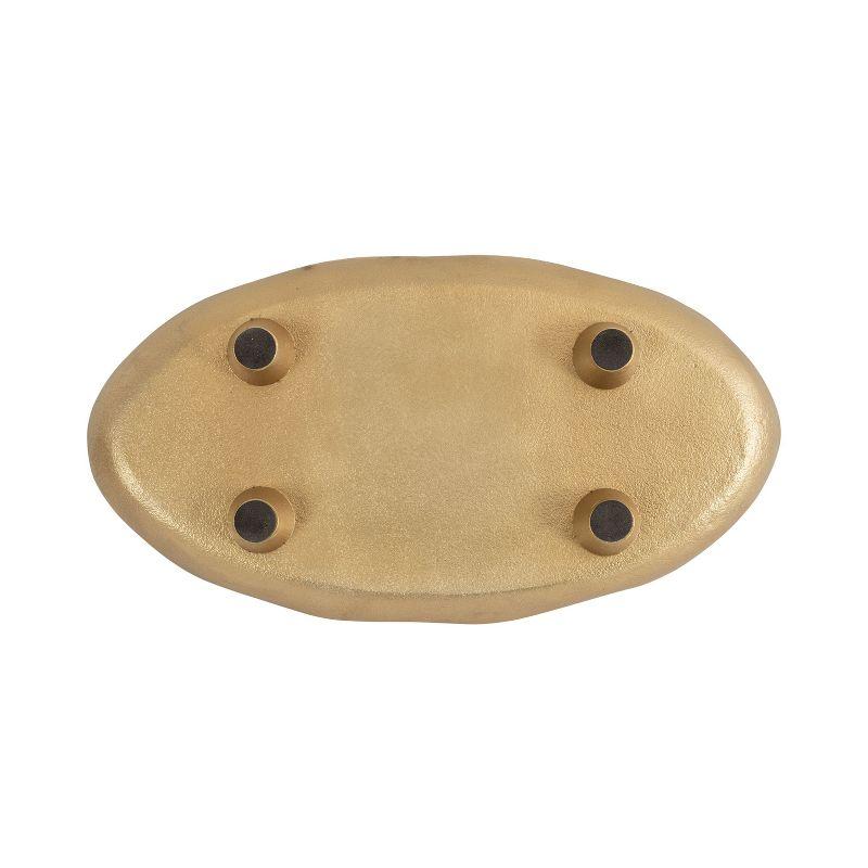 Kate and Laurel Alessia Oval Decorative Tray, 14x8, Gold