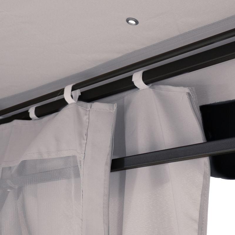 Sunnydaze Soft Top Rectangle Patio Gazebo with Screens and Privacy Walls for Backyard, Garden or Deck - Gray