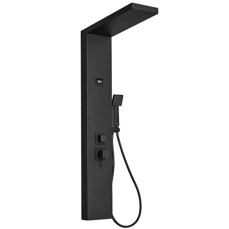 Matte Black 51.57'' Shower Panel with Rainfall Shower Head