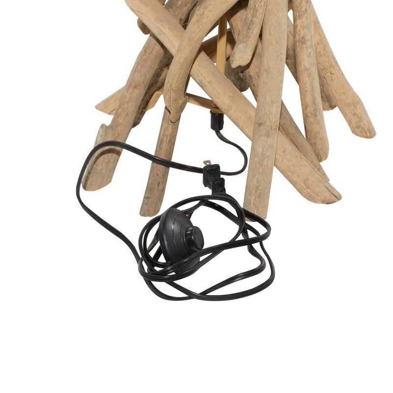 Rustic Floor Lamp Beige - Olivia & May: Natural Driftwood Design, Indoor Use, E26, 59" Post