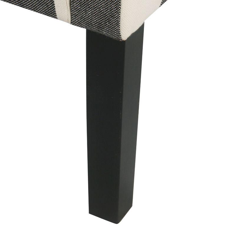 HomePop Modern Swoop Accent Armchair Black Plaid : Cotton Upholstery, Wood Legs, Foam Fill, No Assembly Required