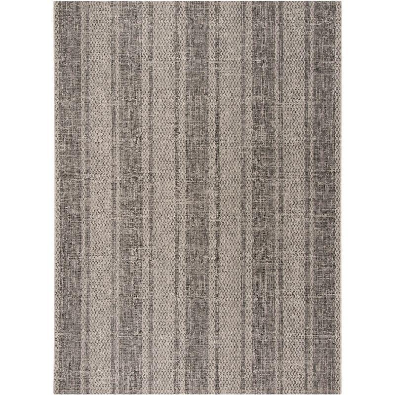 Courtyard CY8736 Power Loomed Indoor and Outdoor Area Rug - Light Grey/Black - 8'x11' - Safavieh