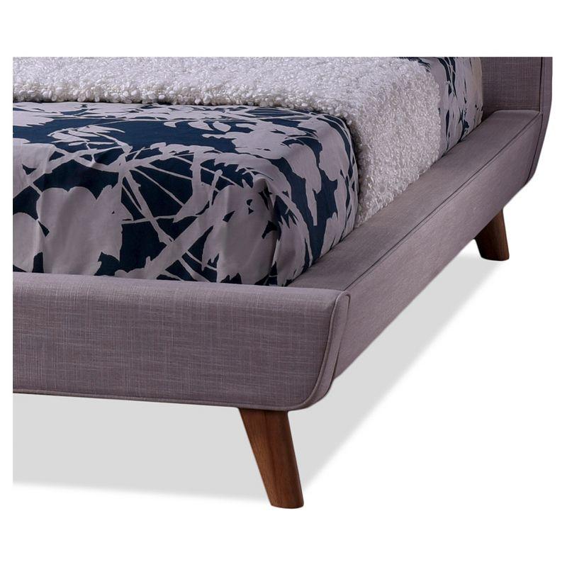 King Jonesy Scandinavian Style Mid-Century Fabric Upholstered Platform Bed Beige - Baxton Studio