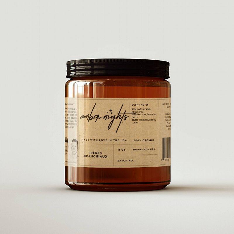 8oz Amber Nights Candle - Freres Branchiaux