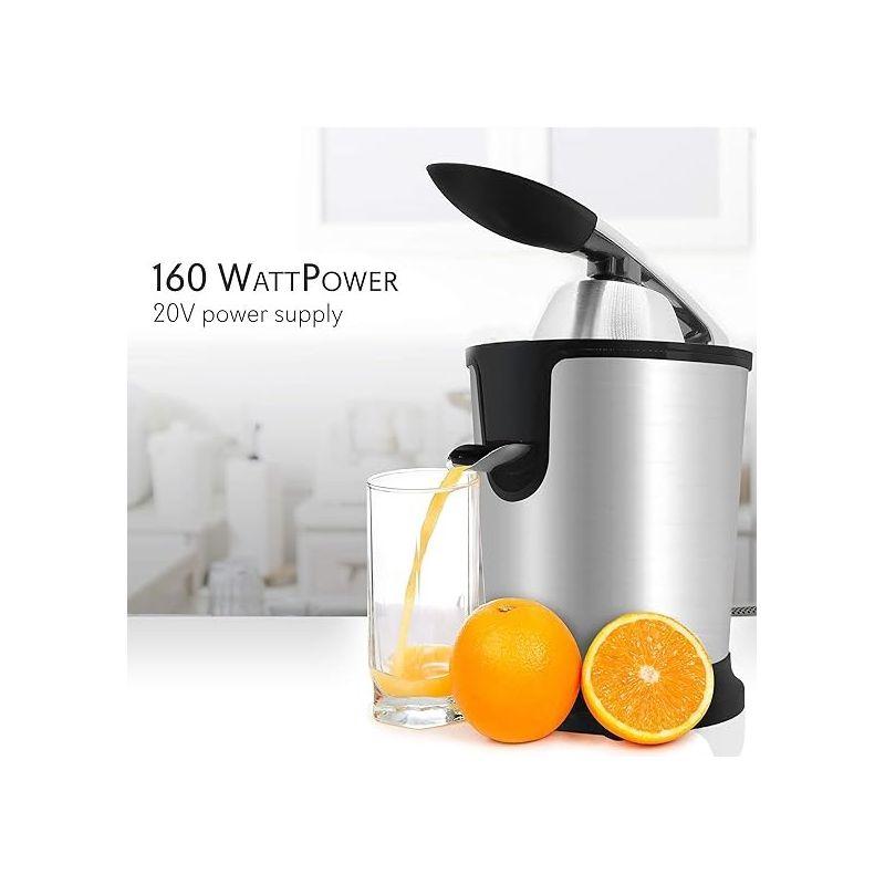 NutriChef Electric Fruit & Citrus Juicer with Manual Press Handle - PKJCR305, Stainless Steel