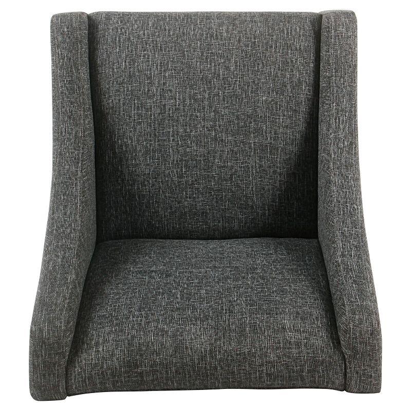 Modern Swoop Accent Chair with Nailhead Trim Slate Gray - HomePop: Upholstered, Dark Walnut Wood Legs, 250lb Capacity