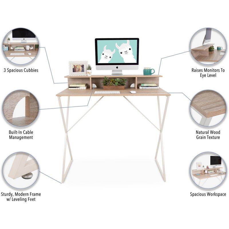 Stand Steady Solid Wood Top Metal Base Standing Desk